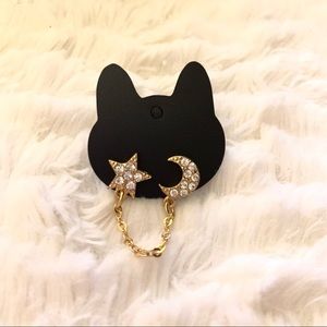 3 for 10 EARRINGS - single ear star moon